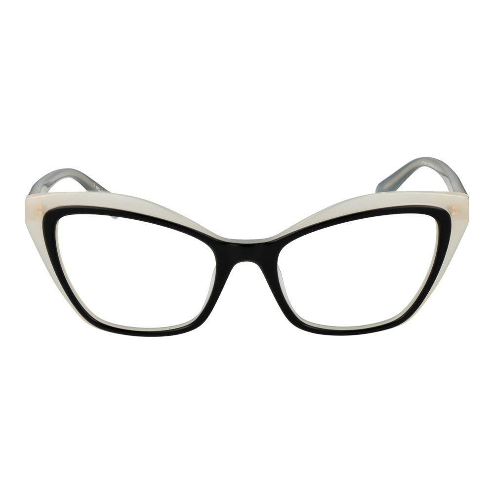 Emilio Pucci Black Women Glasses Frame in cat-eye style with full-rim black plastic design, featuring demo lenses; size 52-18-140.