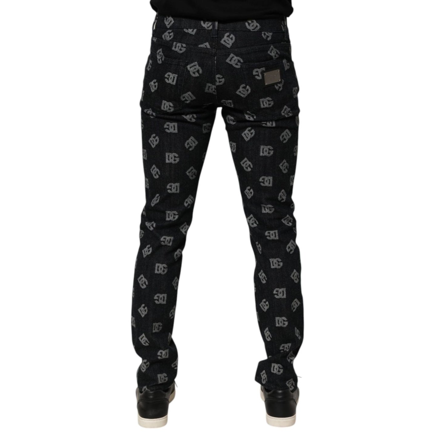 Dolce & Gabbana Black DG Monogram Cotton Skinny Denim Jeans
