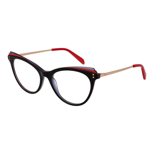 Emilio Pucci Black Women Glasses Frame, cat eye style with full-rim acetate in black, demo lenses, model size 54-17-140.