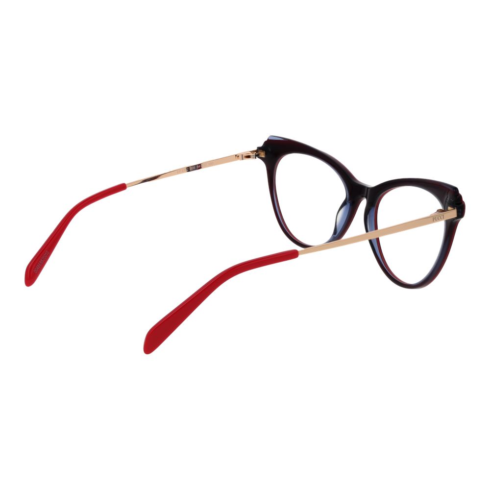 Emilio Pucci Black Women Glasses Frame, acetate cat eye style with full-rim, black frame, demo lenses, size 54-17-140.