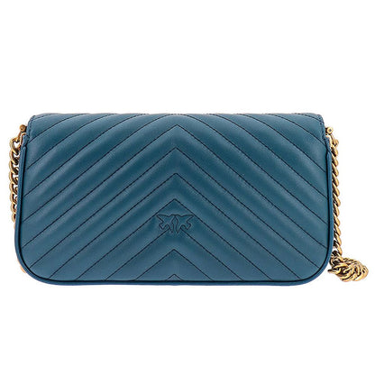 PINKO Blue Calfskin Women Crossbody Bag
