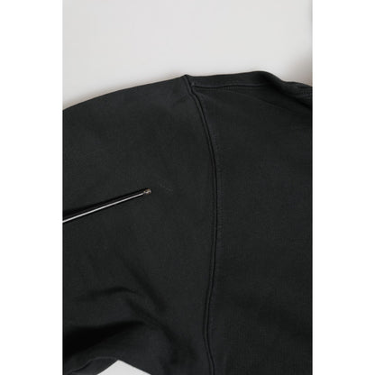 Dolce & Gabbana Black Logo FullZip Hooded Sweatshirt Sweater