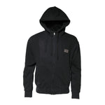 Dolce & Gabbana Black Logo FullZip Hooded Sweatshirt Sweater in 100% cotton with a zip closure and hood, showcasing luxury streetwear fashion.