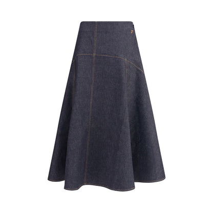 Jacquemus Blue Cotton Midi Skirt