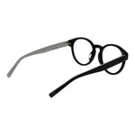 Fila Black Unisex Glasses Frame with full-rim cellulose acetate design, demo lenses, and panto style. Includes branded case, size 50-19-140.