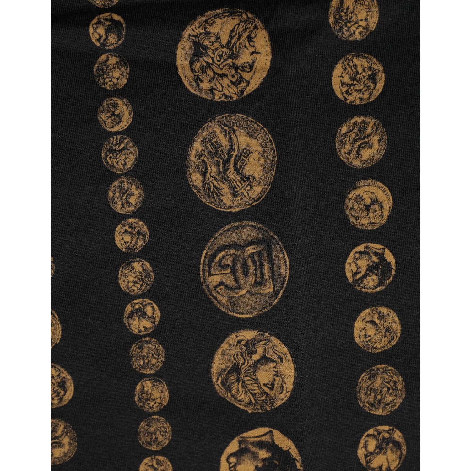 Dolce & Gabbana Black Cotton Coin Print Crew Neck T-shirt
