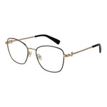 Longchamp Black Women Glasses Frame with full-rim square metal design and demo lenses, showcasing elegant black accents.