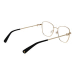 Longchamp Black Women Glasses Frame, full-rim square style with metal frame and black demo lenses, shown with elegant branded temples.