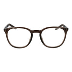 Front view of Nike Beige Unisex Glasses Frame featuring full-rim brown metal frame and demo lenses, perfect for everyday wear.
