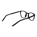 Nike Black Unisex Glasses Frame with full-rim round style and stainless steel material, shown from a side angle.