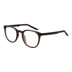 Nike Beige Unisex Glasses Frame with stainless steel round full-rim style and brown finish.