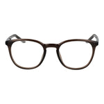 Nike Beige Unisex Glasses Frame with brown full-rim stainless steel design, demo lenses, and a classic round style.