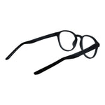 Nike Black Men Glasses Frame in round full-rim style, stainless steel material, demo lenses, size 50-20-140 with branded case included.