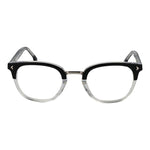 Lozza Black Unisex Glasses Frame, full-rim cellulose acetate with demo lenses, panto style.
