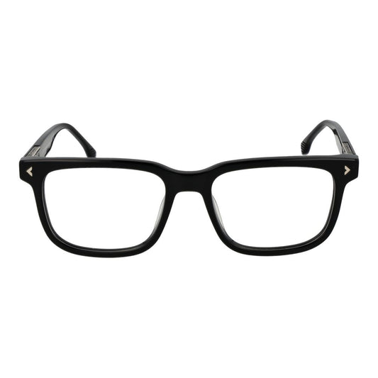 Lozza Black Men Glasses Frame in full-rim black cellulose acetate with demo lenses, size 54-18-145, rectangle style.