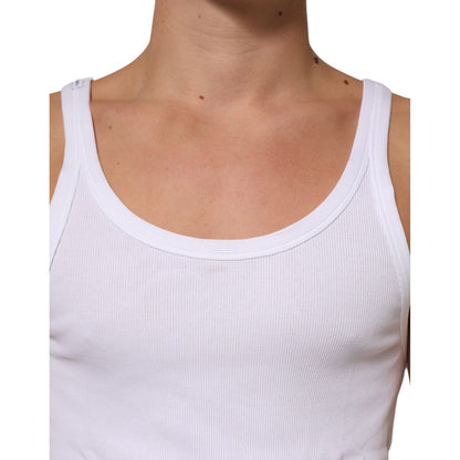 Dolce & Gabbana White Sleeveless Round Neck Tank Top T-shirt
