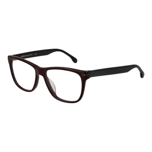 Lozza Brown Men Glasses Frame with full-rim cellulose acetate material, rectangle style, and demo plastic lenses. Frame width 135mm, size 54-16-145.