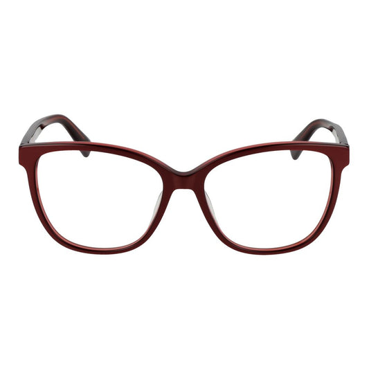Longchamp Red Women Glasses Frame, butterfly style, acetate full-rim, size 53-15-140, demo lenses included.
