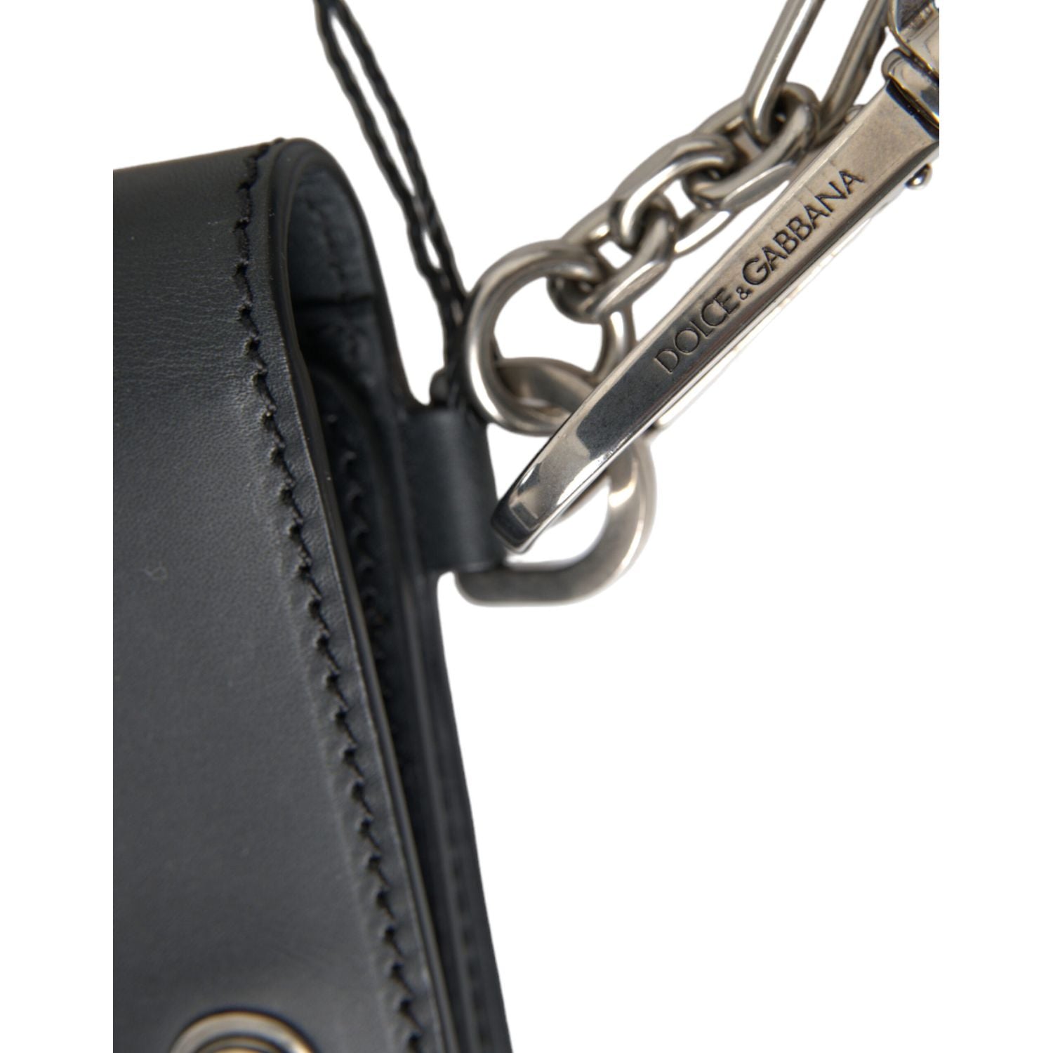 Dolce & Gabbana Black Leather Logo Embossed Mini Bifold Wallet Borse Bag