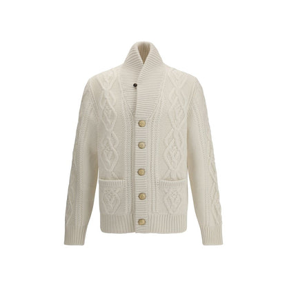 Brunello Cucinelli White Cashmere Cardigan