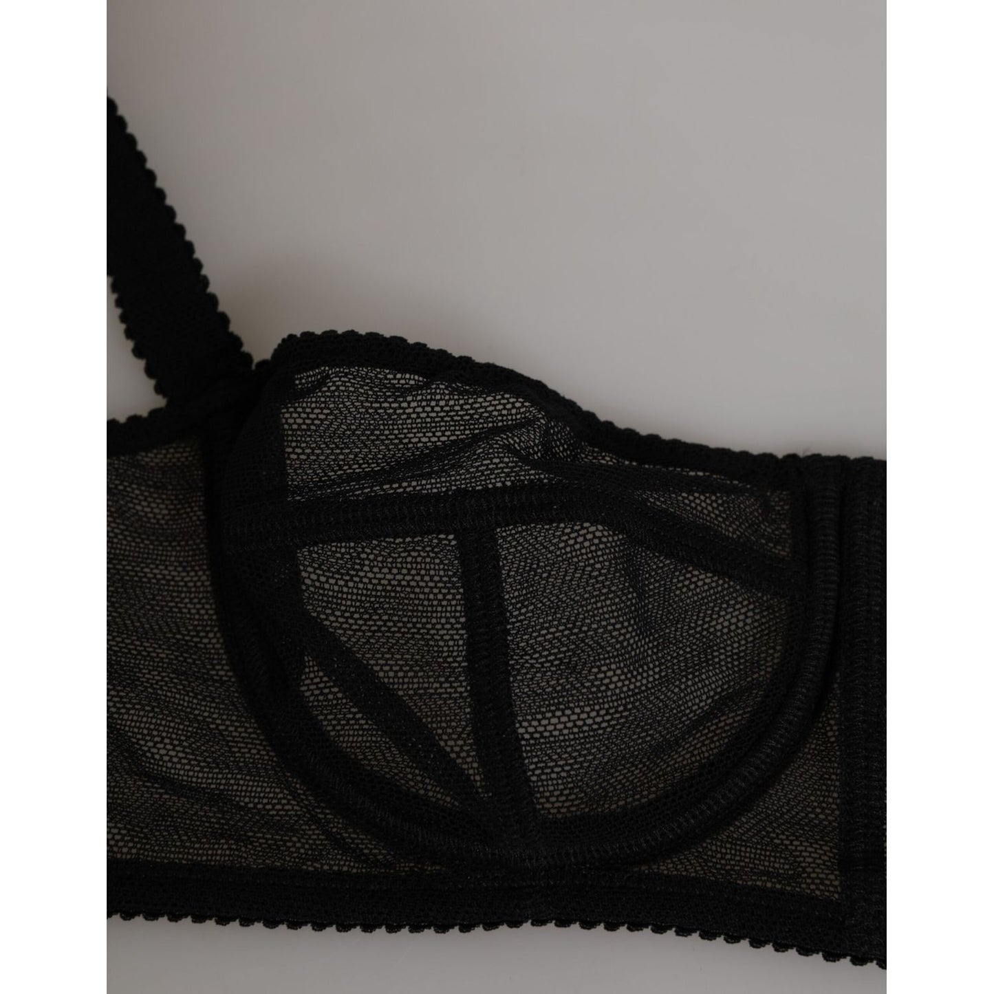 Dolce & Gabbana Black Floral Underwired Balconette Bra Underwear