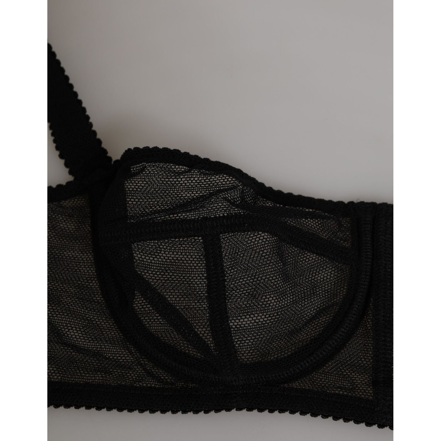 Dolce & Gabbana Black Floral Underwired Balconette Bra Underwear