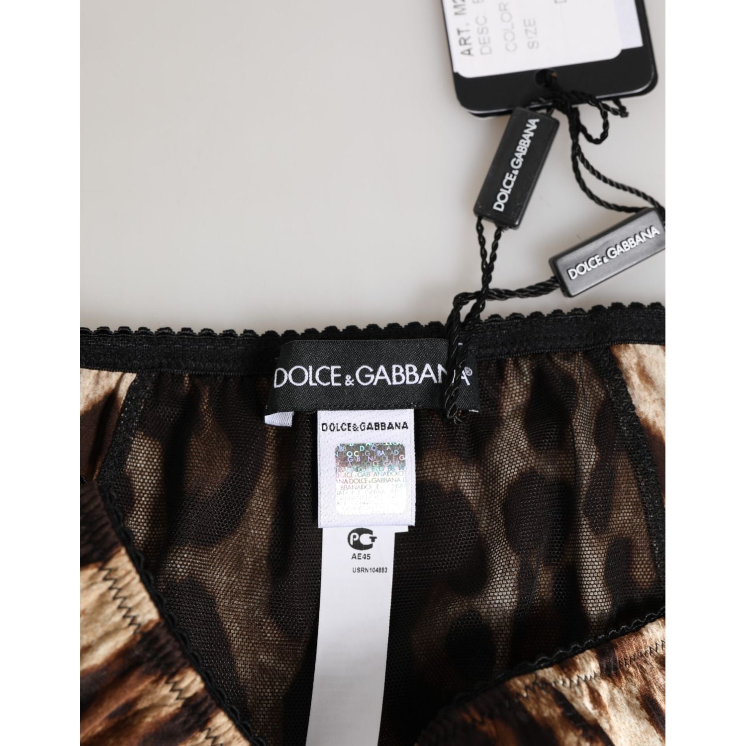 Dolce & Gabbana Brown Leopard Silk Mid Waist Panty Underwear