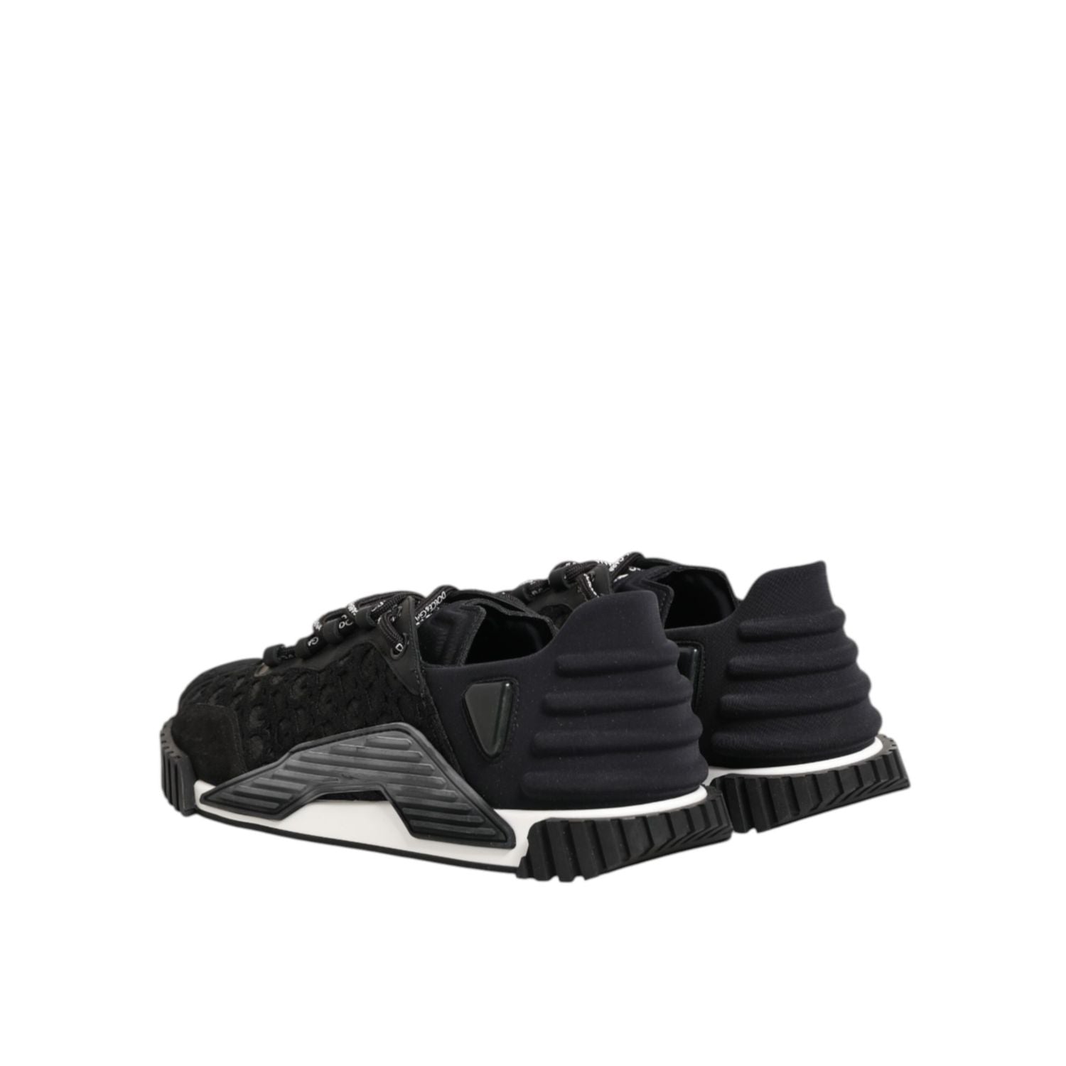 Dolce & Gabbana Black Logo Lace Low Top NS1 Sneaker Shoes