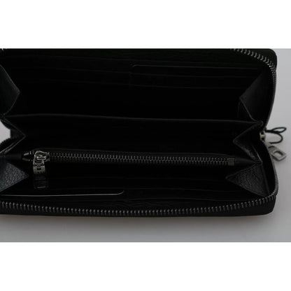 Dolce & Gabbana Black Leather #DGFAMILY Zipper Continental Mens Wallet