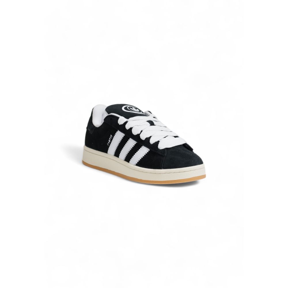 Adidas Black Suede Leather Sneaker with iconic three stripes and rubber sole for everyday wear and casual occasions.