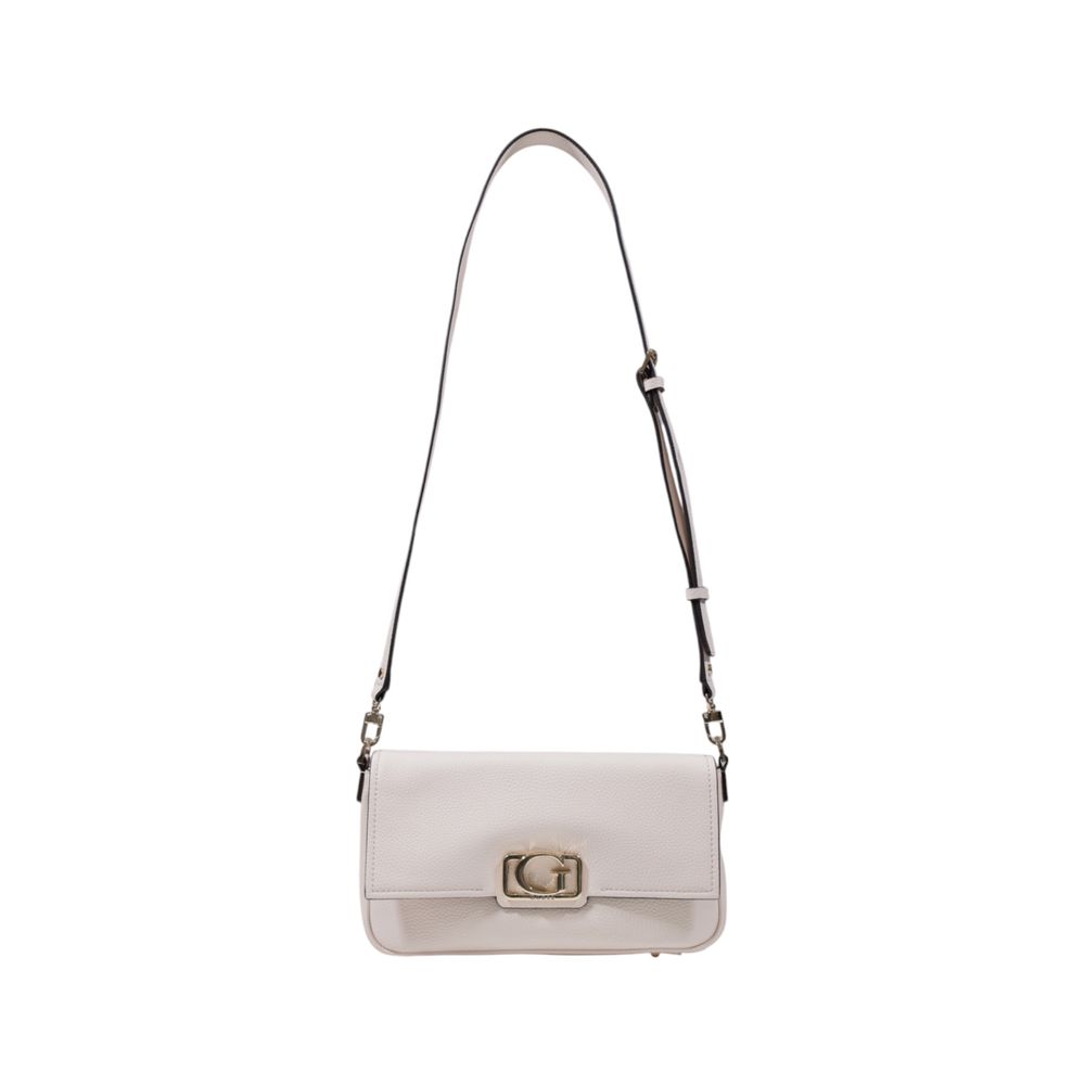 Stylish Guess Pink Polyethylene Handbag with signature metal logo and adjustable strap.