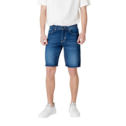 Antony Morato Blue Cotton Bermuda Shorts