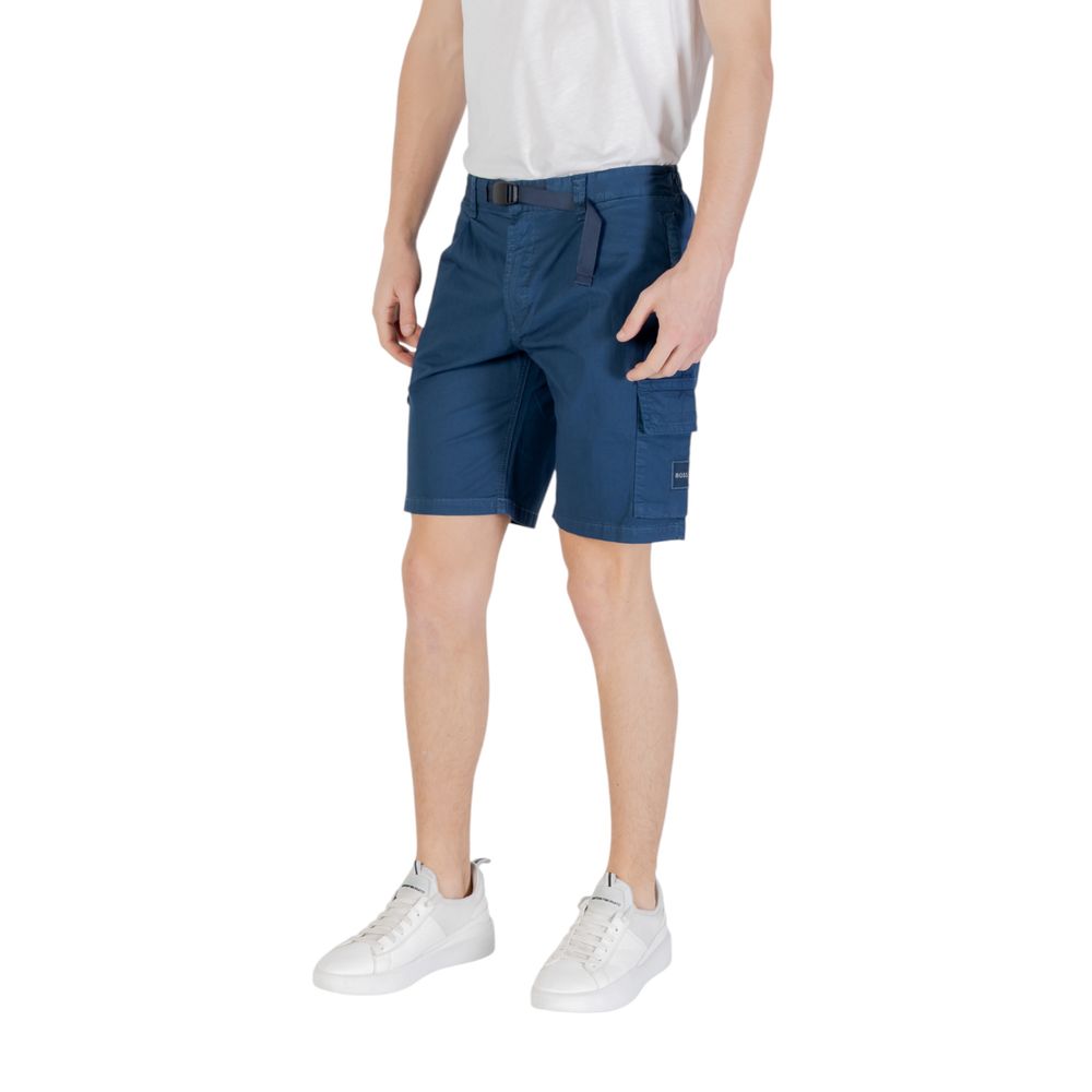 Hugo Boss Blue Cotton Bermuda Shorts