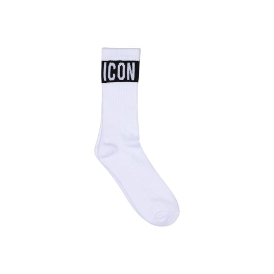 Icon White Cotton Socks featuring a modern and sporty design, crafted from 80% cotton for comfort and breathability, perfect for daily wear.