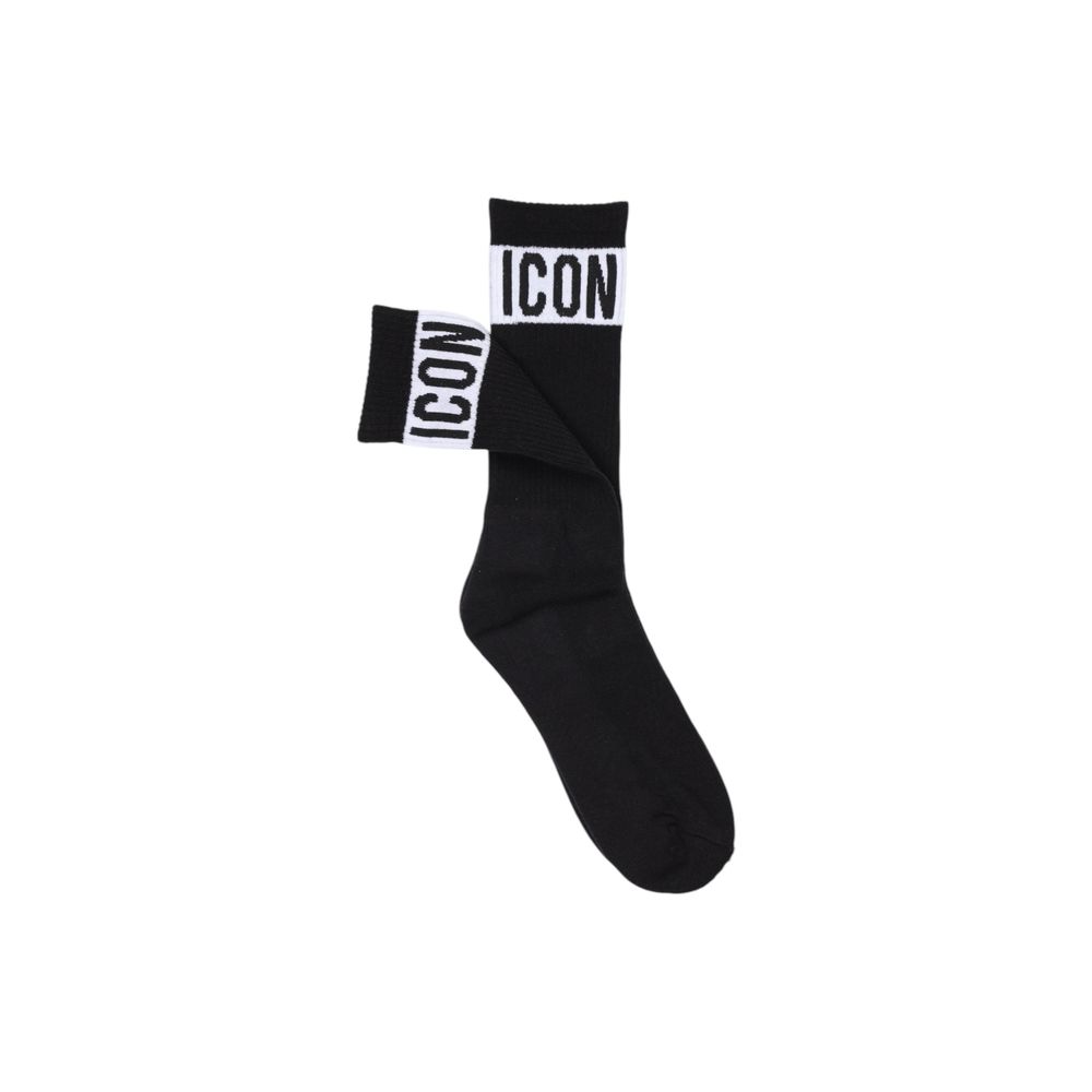 Icon Black Cotton Socks for men, featuring comfort, breathability, and modern sporty design, ideal for everyday wear and support.