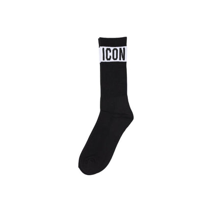 Icon Black Cotton Socks - high-quality men’s short socks with modern and sporty design for comfort and everyday activities support.