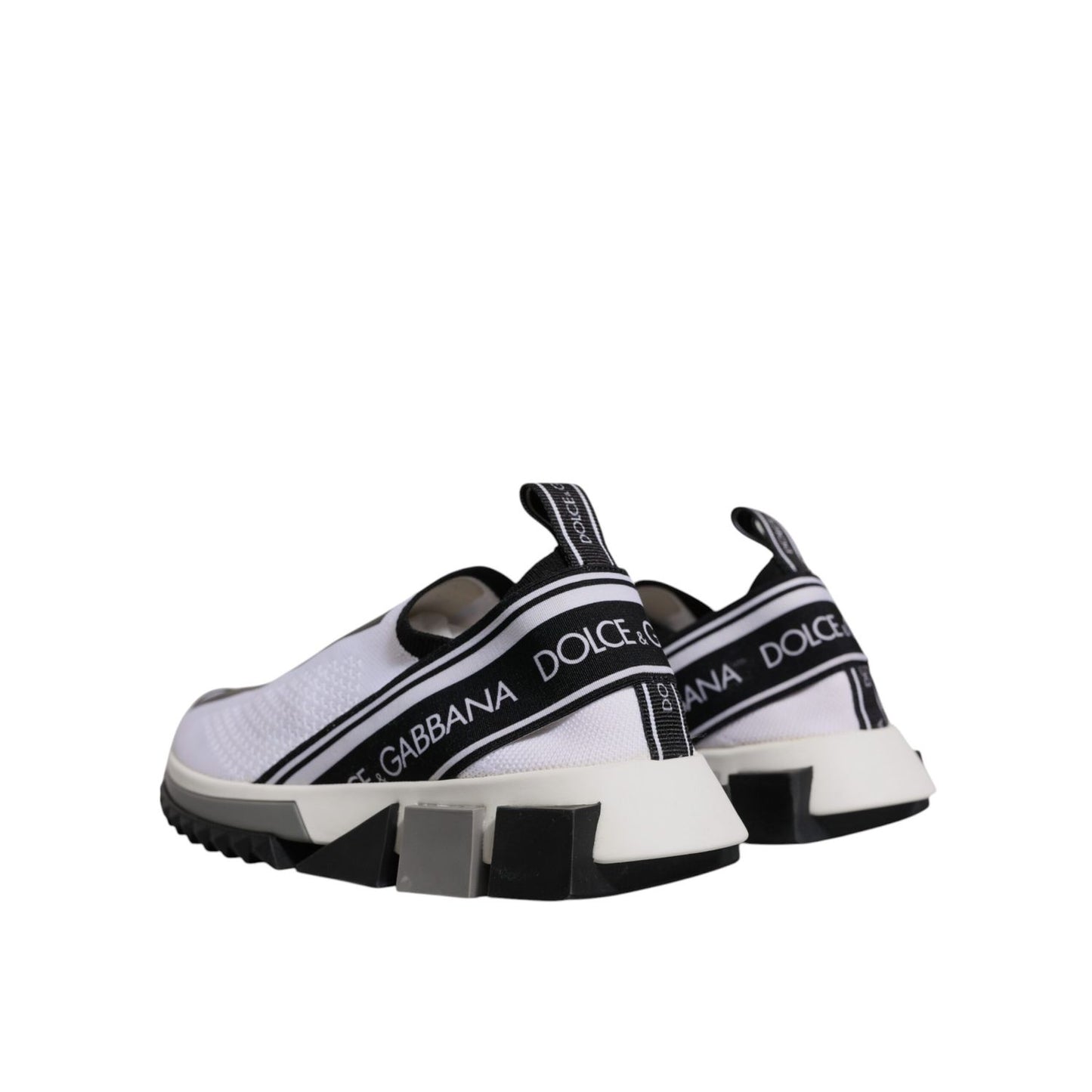Dolce & Gabbana Black White Slip On Sorrento Sneakers Shoes