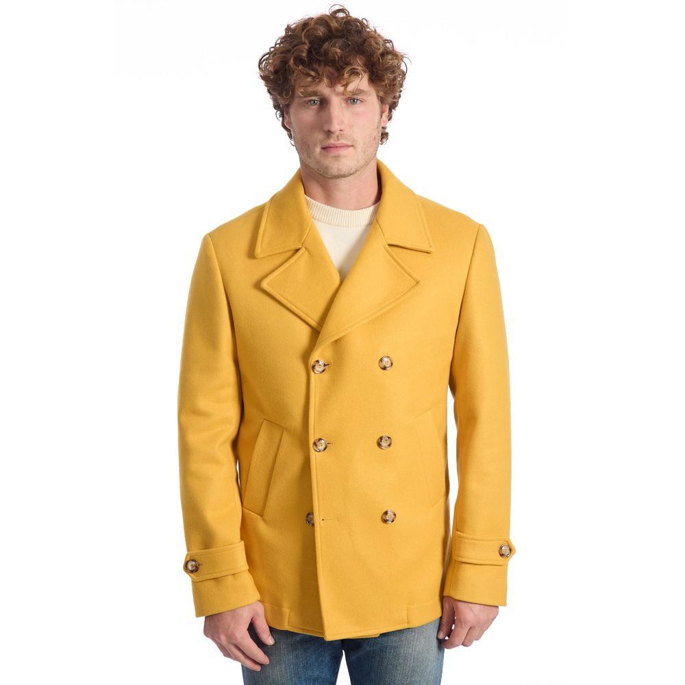 Roberto Pepe Luxury Yellow Wool Men's Jacket