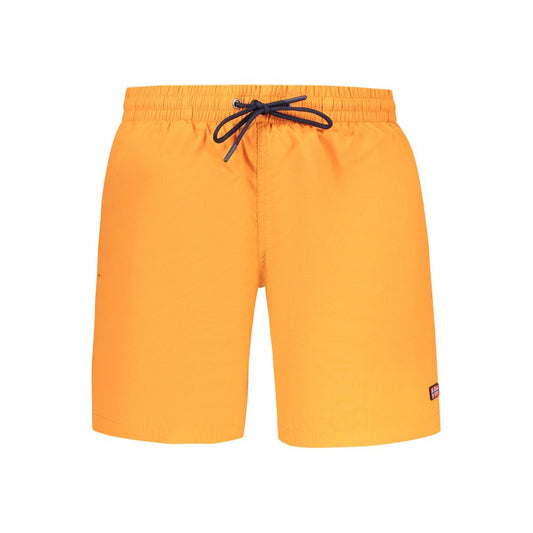 Norway 1963 Orange Polyamide Swimwear with elastic waistband, laces, pockets, and logo.