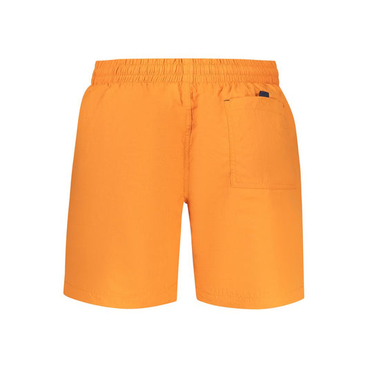 Norway 1963 Orange Polyamide Swimwear with elastic waistband, lace ties, two pockets, and contrasting details.