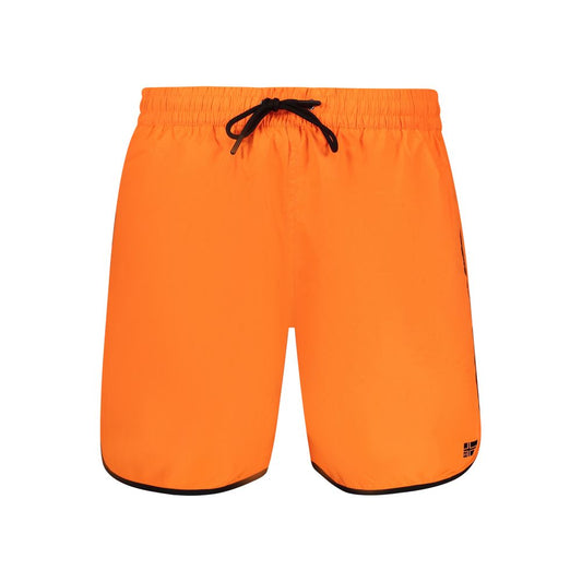 Norway 1963 Orange Polyamide Swimwear with elastic waist, laces, and contrasting details, featuring pockets and inside slip.