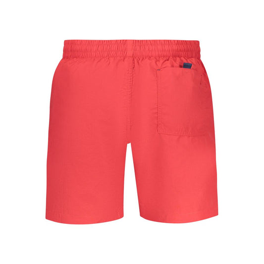 Norway 1963 Red Polyamide Swimwear featuring back pocket and logo, elastic waistband with laces, and contrasting details.