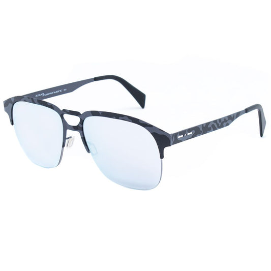 Italia Independent Bicolor Metal Sunglasses with gray and brown design, model 0502-153-000, featuring mineral lenses and metal frame.