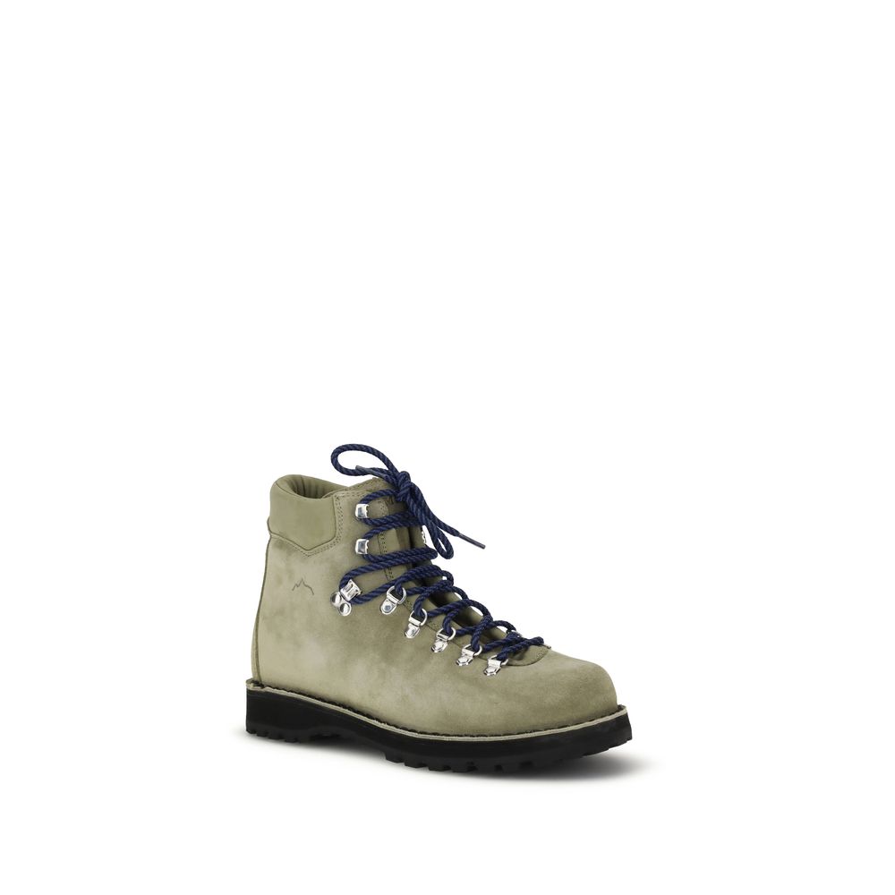 Diemme Green Leather Lace-Up Boots