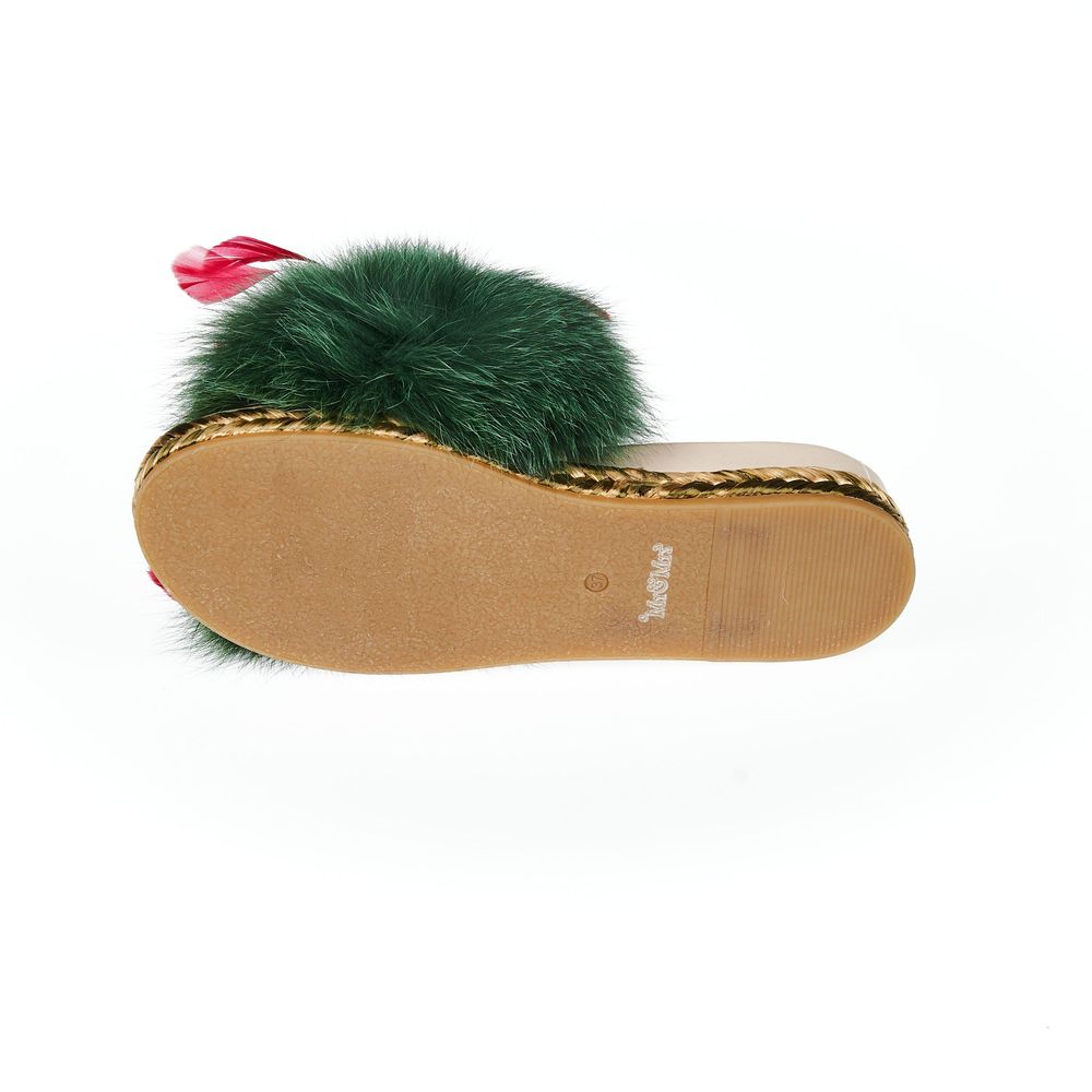 Mr&Mrs Italy Green Lamb Leather Women Sandal