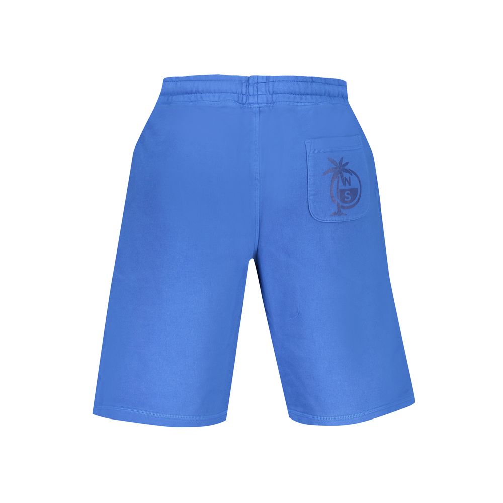 North Sails Blue Cotton Pant with elastic waist, drawstring, and logo on pocket.
