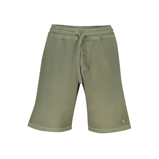 North Sails Green Cotton Pant with 3 pockets, elastic waist and logo application. Stylish and comfortable green shorts for casual wear.