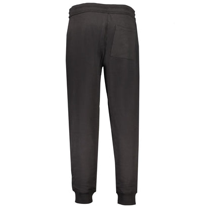 Calvin Klein Black Cotton Pant, sports trousers with brushed elastic waist, ankle cuff, and three pockets, featuring the logo.