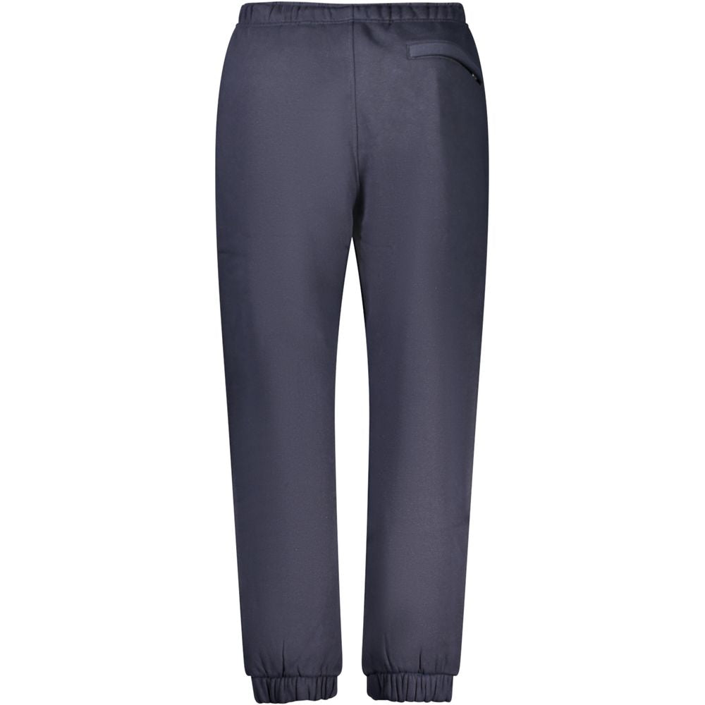 Guess Jeans Blue Cotton Pant with elastic waist, fleece material, 3 pockets, elastic ankle, sports trousers.