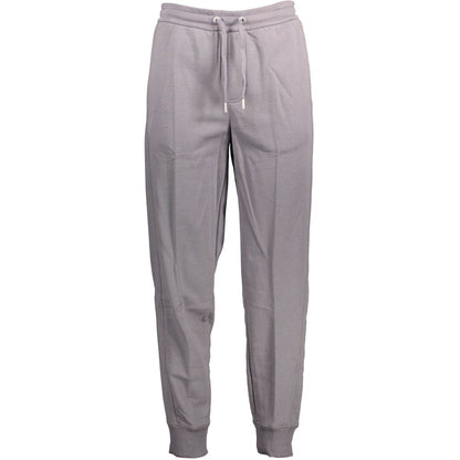 Calvin Klein Gray Cotton Pant - Sports Trousers with Elastic Waist, Laces, 3 Pockets, Logo Print
